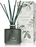 Thymes Petite Oil Reed Diffuser Set – Includes Reed Diffuser Sticks, Fragrance Oil, & Glass Bottle – Luxury Home Decor – Holiday Decor – Winter Scents – Sage-Green (Highland Frost, 4 fl oz)