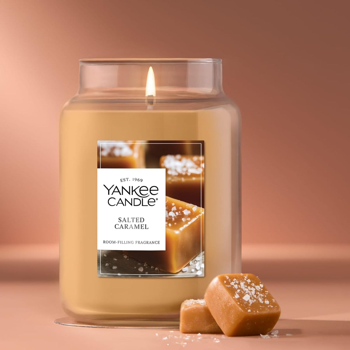 Yankee Candle Salted Caramel Scented Candle, 22oz Large Jar (Pack of 4)