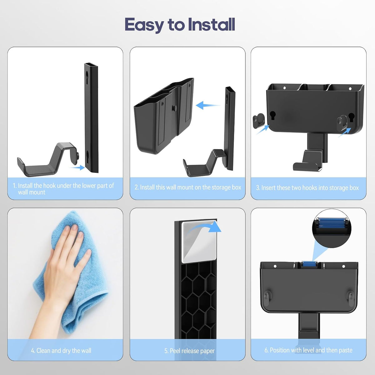 Kytok Adhesive Remote Control Holder Wall Mount with Headset Hanger, 3 in 1 Organizer TV/Fan Remote Caddy with Hook for Headphone, No Drill Controller Storage Bracket, Bed Wall Rack