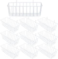 10 Pack Wall Grid Panel Hanging Wire Basket, Metal Wall Storage and Display Basket, Grid Wall Storage Basket for Kitchen, Home Decor Supplies - White (9x3.9x3in)