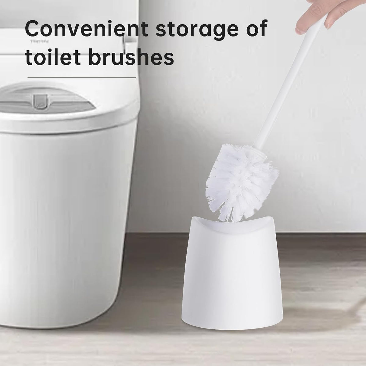 Toilet Brush Holder Only, The Crisp White Toilet Brush Holder is Suitable for Many Toilet Brushes and can Effectively Conceal the Toilet Brush, for Bathroom/Restroom Storage