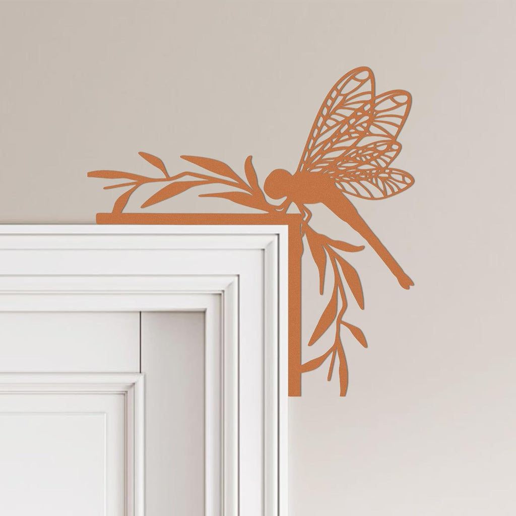 Rajukit Rusted Dragonfly Wall Art, Door Frame Decor