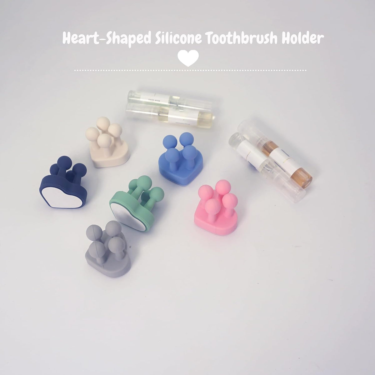 4 Pcs Waterproof Silicone Toothbrush Holder,White