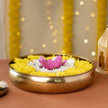 RITUALISTIC Maitri Brass Urli Bowl | Urli for Flower Decorations | Bras Urli Bowl for Home Decoration | Kitchen Décor | Bowl for Decoration | Perfect Return Gift for House Warming Ceremony | 10.5inch