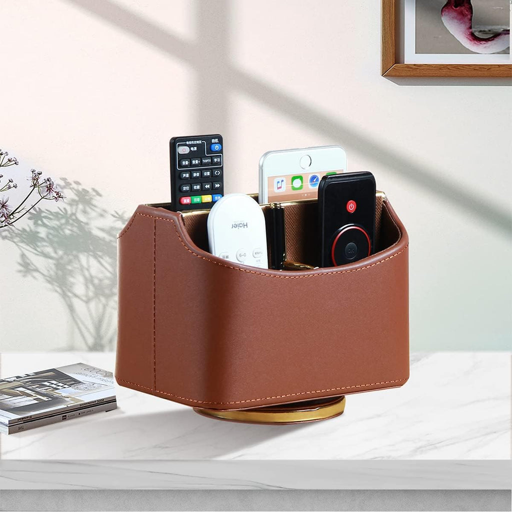 360° Swivel Remote Control Holder,TV Remote Caddy for Nightstand Table,Gold