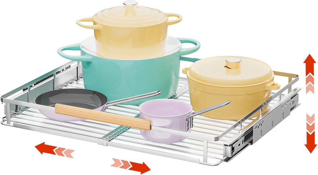 Expandable Pull Out Cabinet Organizer, 17.1"-28.1" W x 22.5" D
