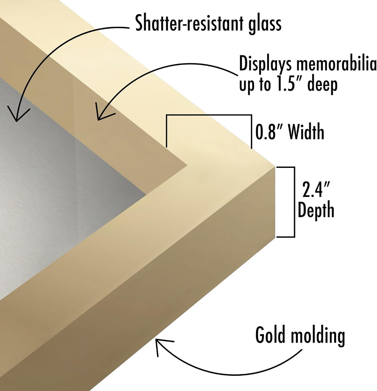 Americanflat 11x14 Shadow Box Frame - Engineered Wood - Gold