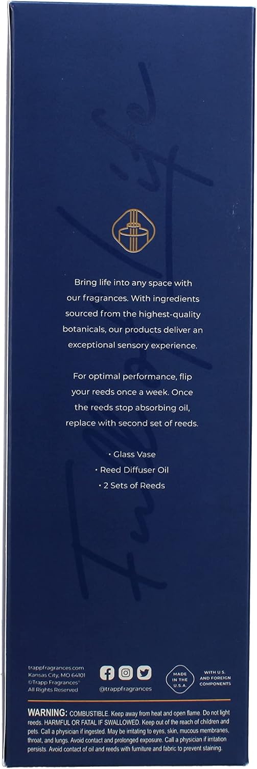 Trapp - No. 04 Orange Vanilla - Reed Diffuser Kit - 2 Sets of 12 Reeds, Scented Diffuser Oil (4 oz.), Vase - Long Lasting Scent Notes of Brazilian Orange, Tahitian Vanilla, and Tonka Bean