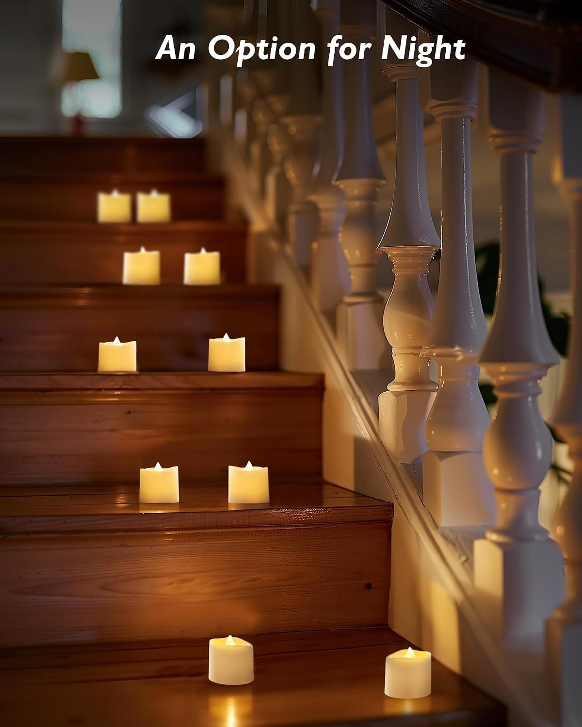 Homemory 24Pack White Flickering Flameless Votive Candles Led Tealights