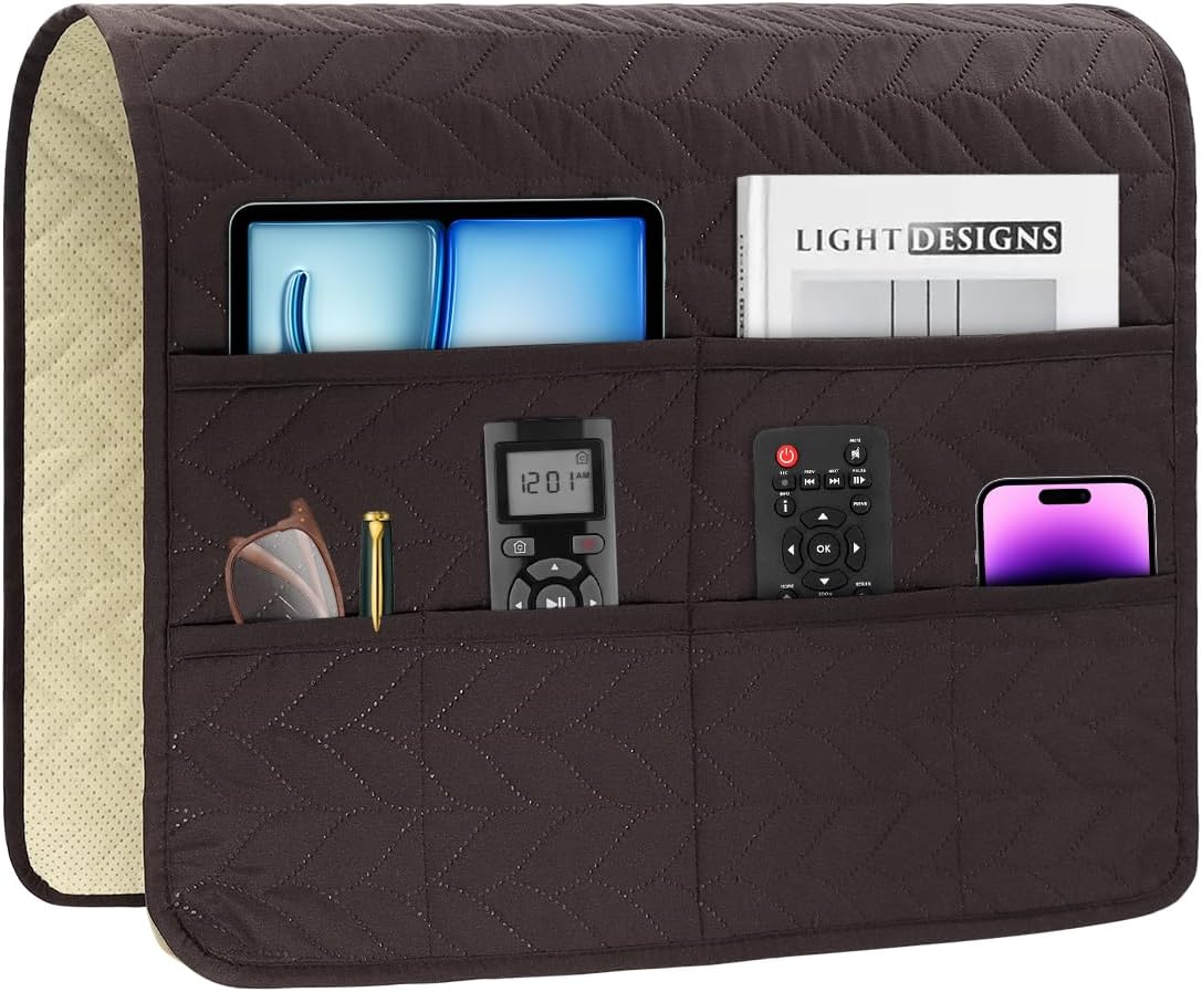 Sofa Armrest Organizer Arm Chair Caddy for Recliner, Chocolate