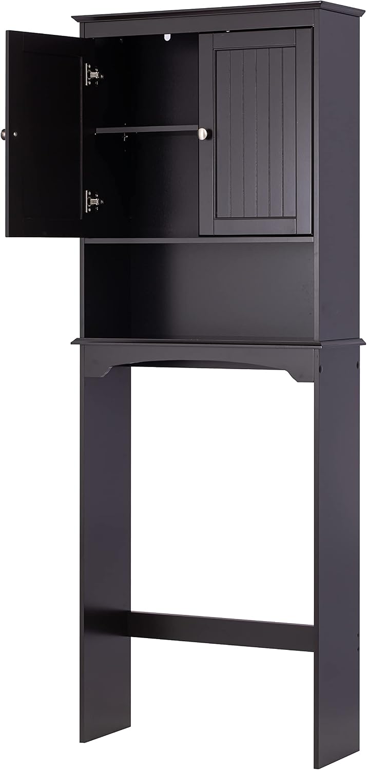 Spirich Over Toilet Storage Cabinet with Doors, Espresso Bathroom Organizer