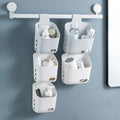 3 Pcs Hanging Shower Basket Caddy, Portable Walll Storage Organizer with Hooks for Bathroom Kithcen Dorm College,Large Grey