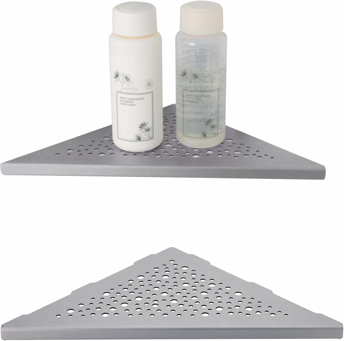 WELLUP Corner Shower Shelf Brushed Nickel 2 Pack,10" Shelf for Tiled Wall
