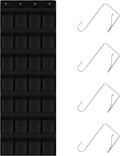 28 Mesh Pockets Hanging Over the Door Shoe Organizer （Black）