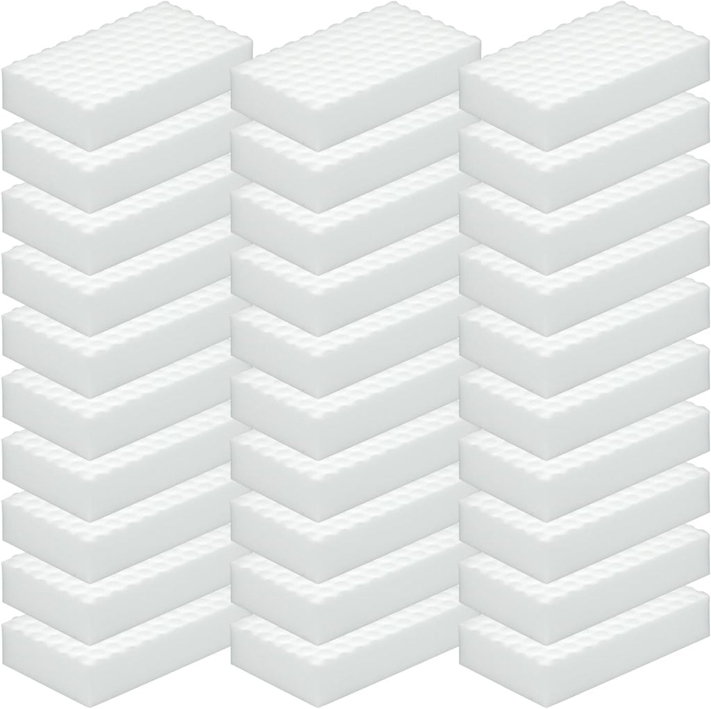 30Pcs Melamine Foam Sponge, 2X Density Magic Cleaning Eraser, Durable Multi-Surface Scrubber for Kitchen, Bathroom, Wall, Shoe, Car, Sink & Floor Household Cleaning Essentials(30 Pcs-2X Density)
