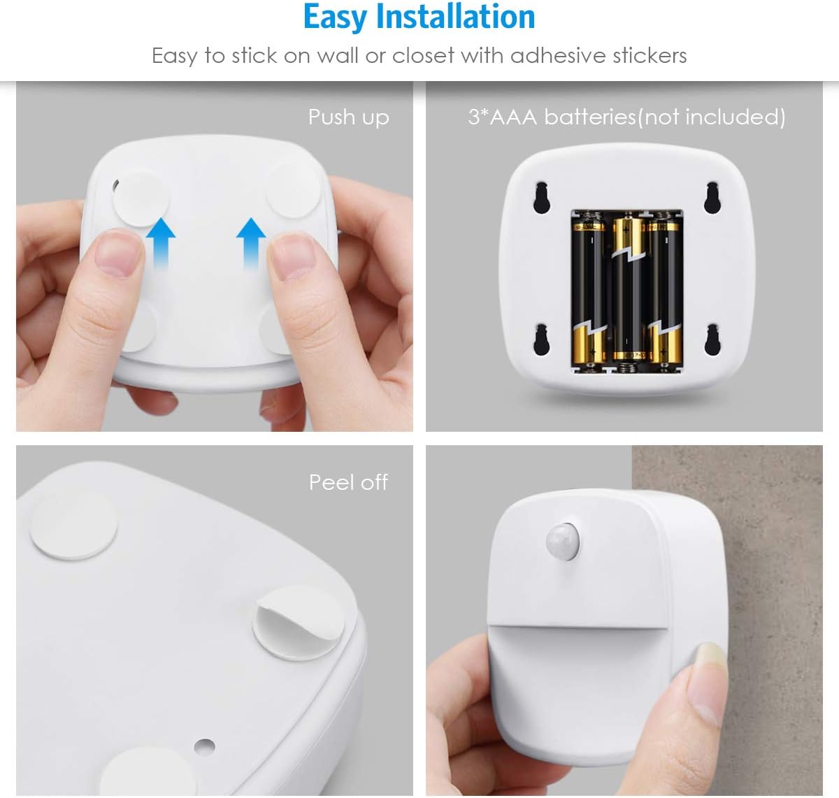 AMIR Upgraded Motion Sensor Stair Light Indoor (Warm White - Pack of 6)