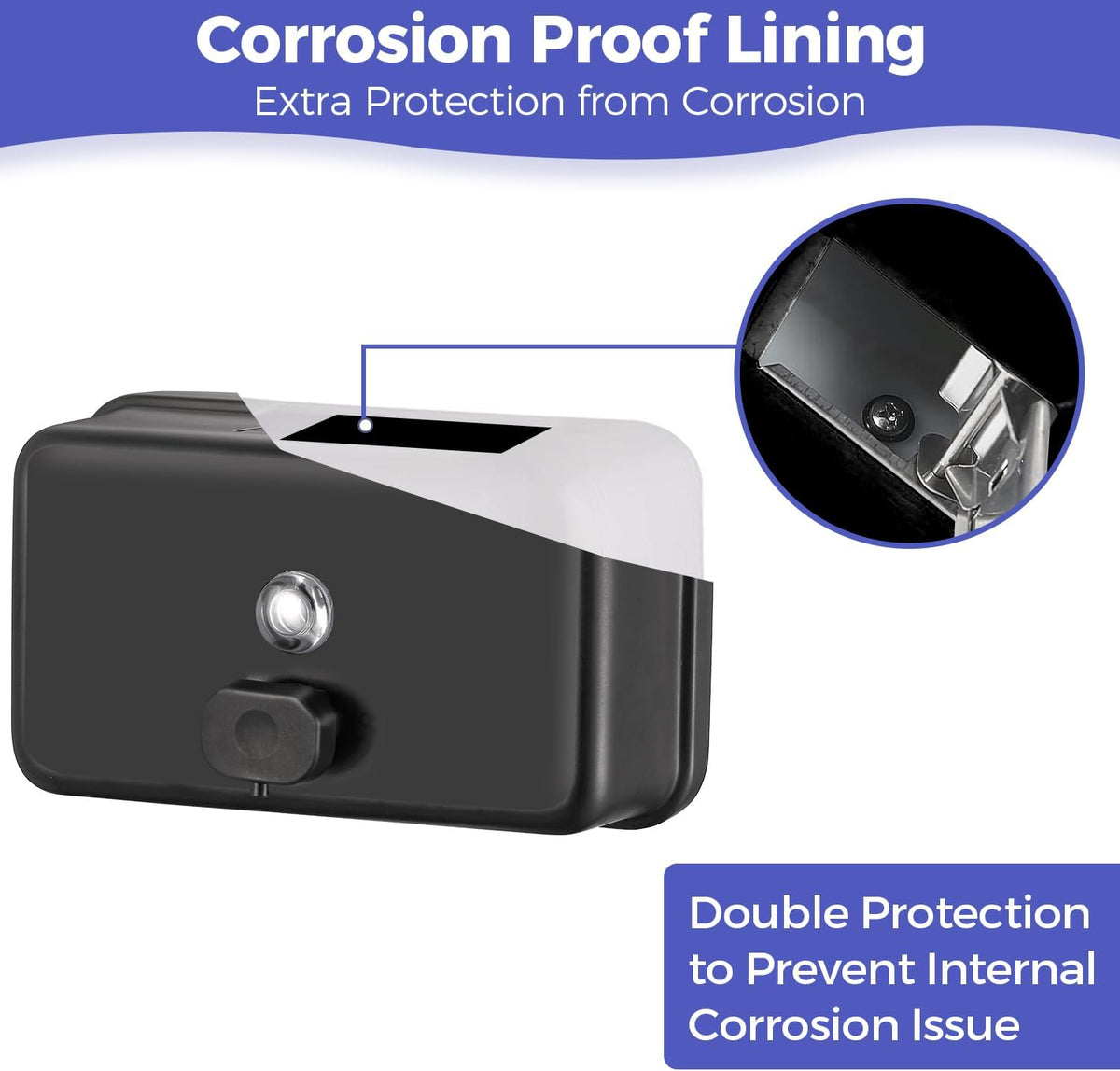 Stardrix Matte Black Stainless Steel Horizontal 1100ml/37oz Capacity Commercial-Grade Soap Dispenser, Wall-Mounted Bathroom Hand Soap Dispenser with Corrosion-Proof Lining and Anti-Leak Pump