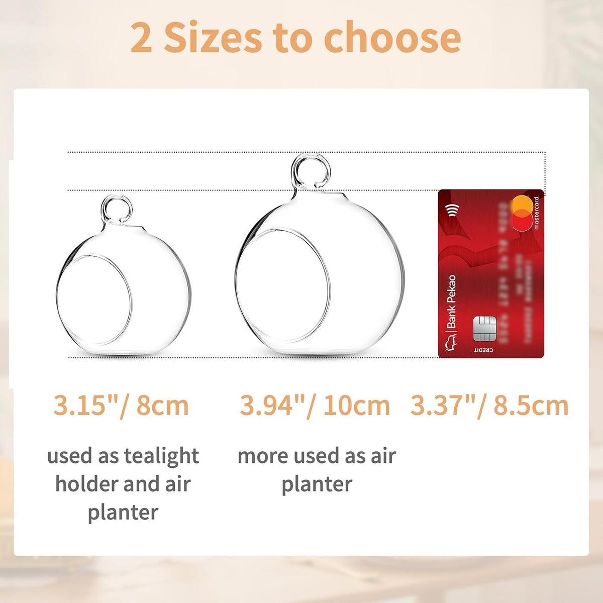 NUPTIO Hanging Glass Terrarium Globes, 12 Pcs, 3.15 Inch