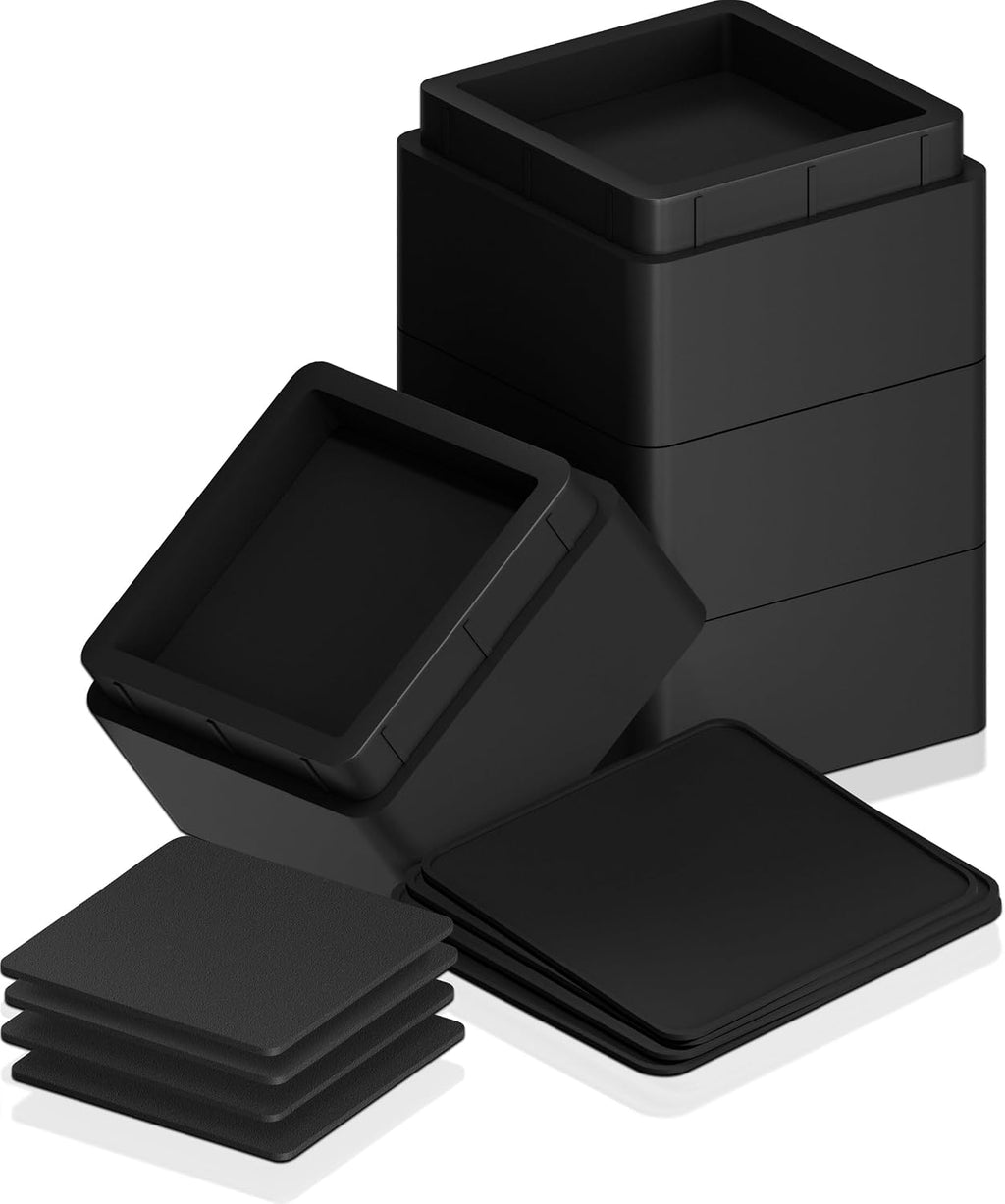 Utopia Bedding Adjustable Bed Risers 2 Inch, Black, 4-Pack