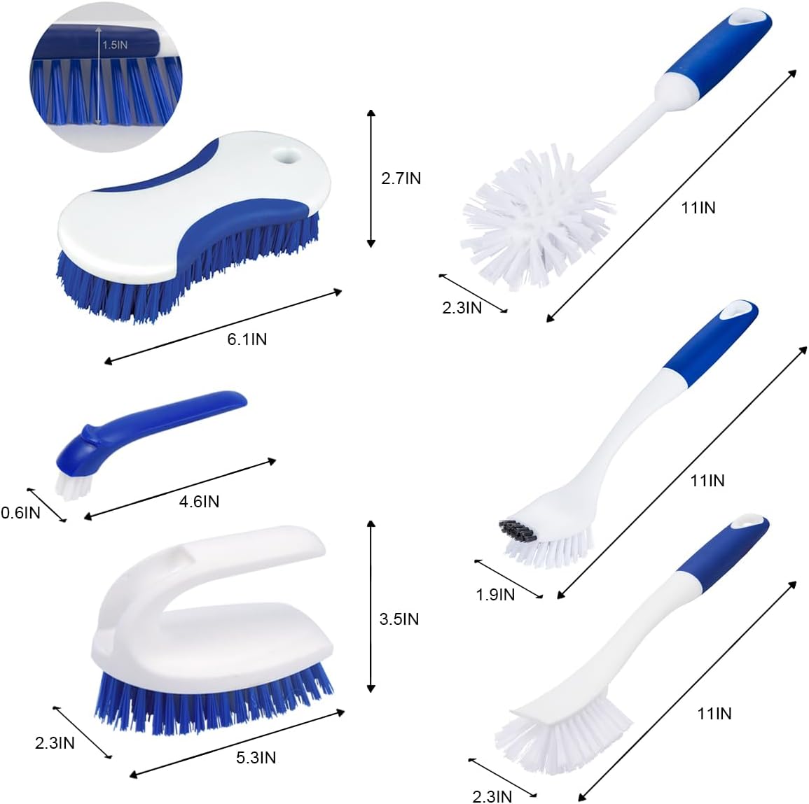 CELOX 6-Pack Hand Scrub Brushes for Cleaning