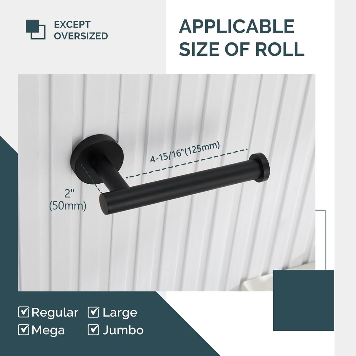 Angle Simple Toilet Paper Holder Matte Black, Toilet Roll Hanger for Wall