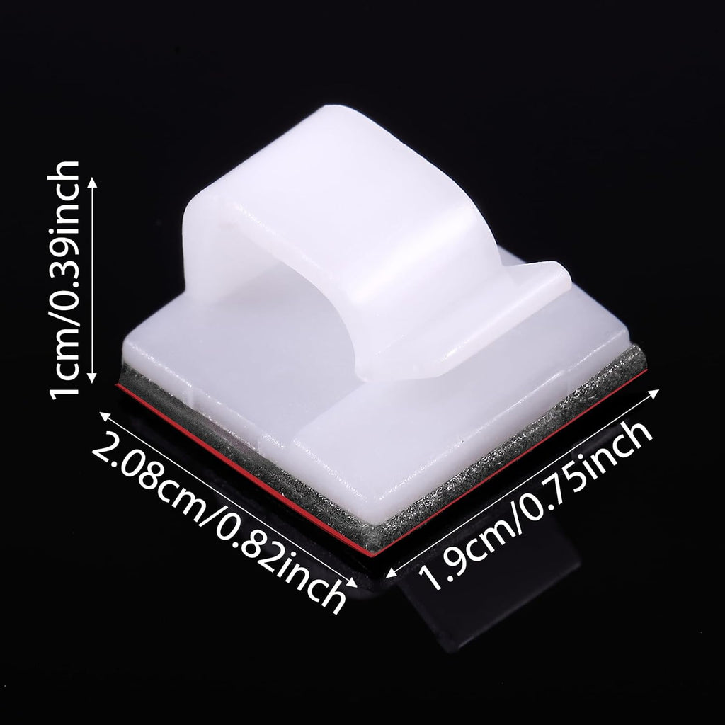 Maitys 60 Pcs Adhesive Cable Clips Wire Organizer for Lights, Large, White