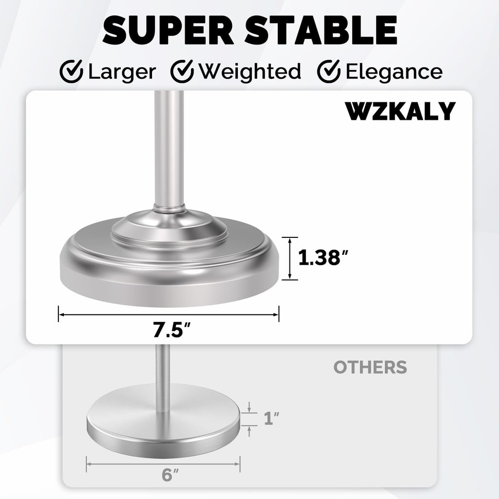 Toilet Paper Holder Stand Stainless Steel & Weight Base, No Tipping