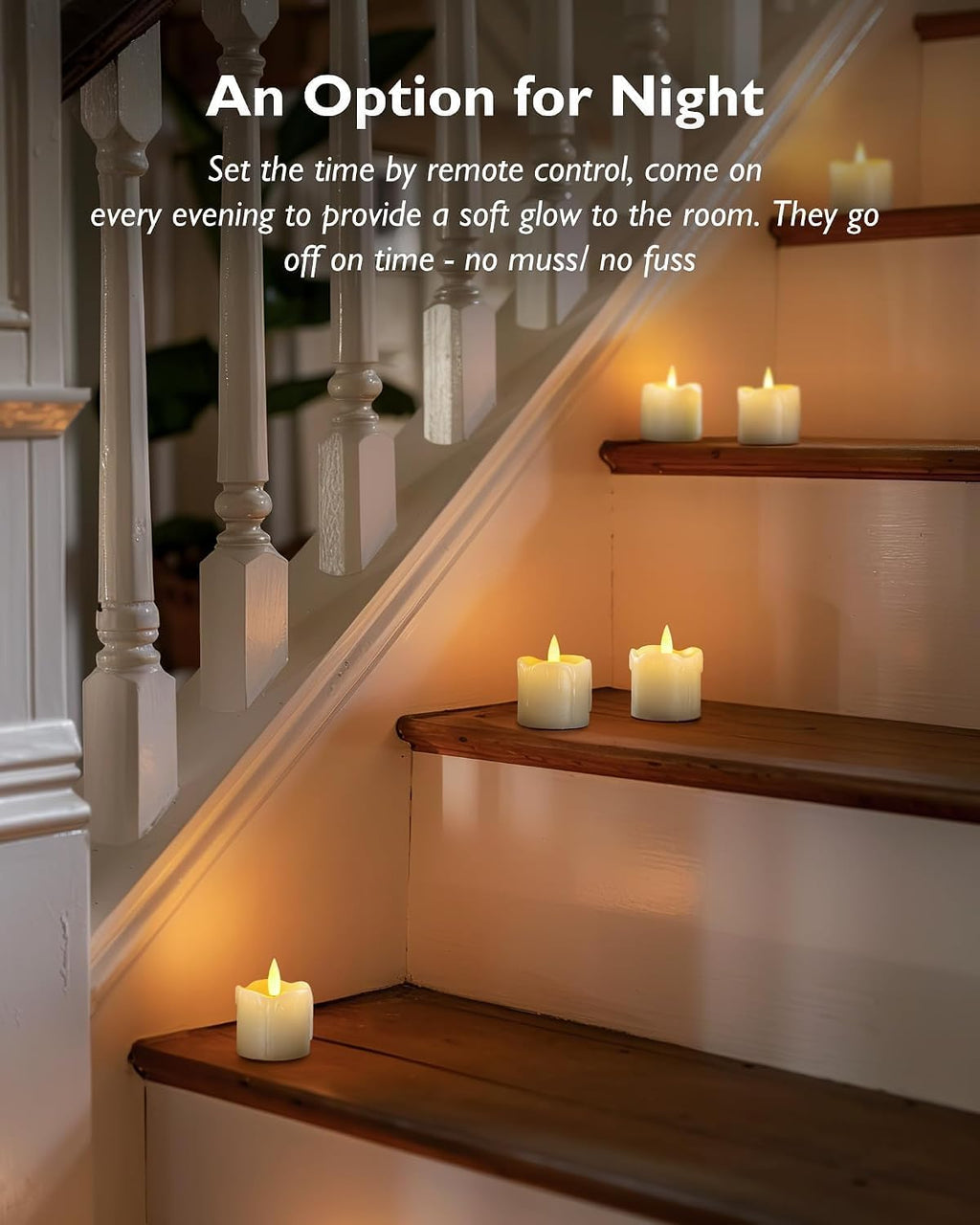 Homemory 2"x2" Real Wax Flameless LED Votive Candles, Timer Remote, 6 Pack