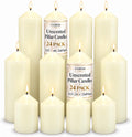 Pillar Candles Ivory Bulk 2x3 2x6 2x8 Inch, Unscented Candle, 24 Set