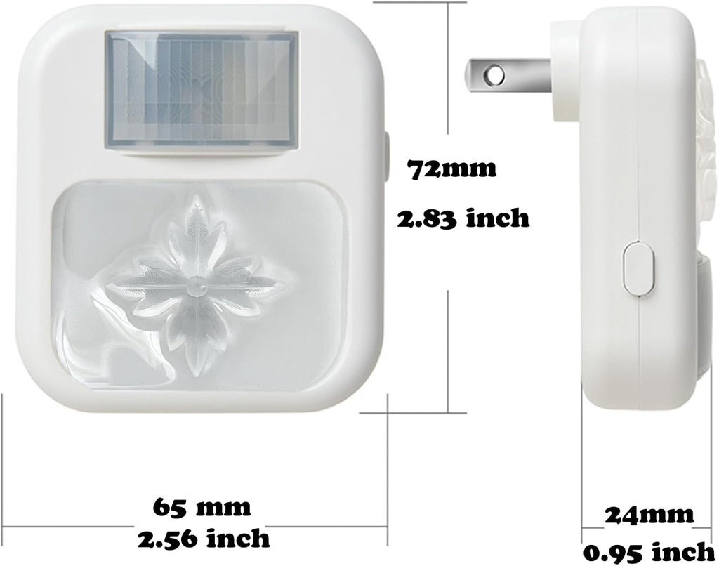 Compact Smart Motion Sensor LED Night Light - Dimmable, Adjustable Color, Plug-in for Hallway, Bathroom, Bedroom - Travel-Friendly (A-Flower, 2)