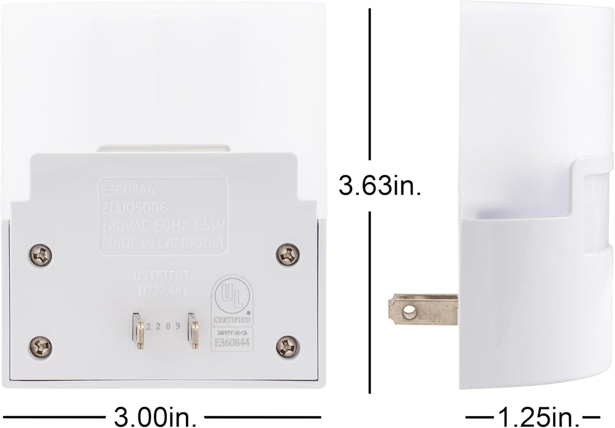 GE Plug in Night Light with Motion Sensor, 40 Lumens, 2 Pack