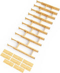 SpaceAid Bamboo Drawer Dividers with Inserts and Labels, Kitchen Adjustable Drawer Organizers, Expandable Organization for Home, Office, Dressers, 10 Dividers with 24 Inserts (17"-22" Natural)