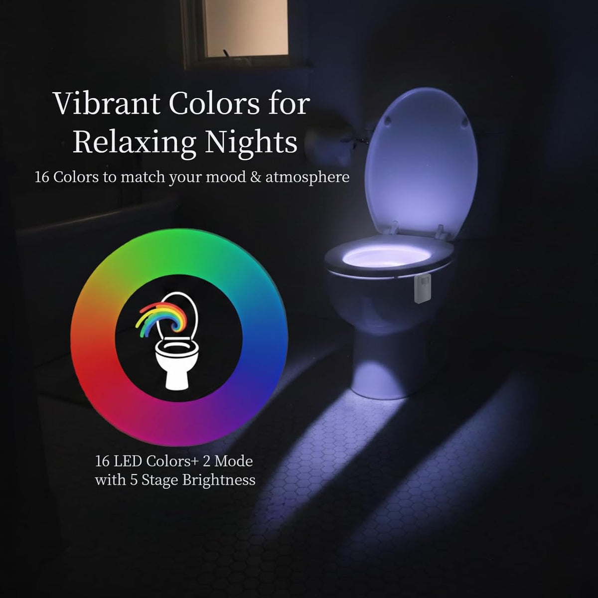 Witshine Toilet Bowl Night Lights Motion Detection 2 Pack, Bathroom Stuff