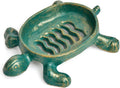 Sungmor Cast Iron Drainable Soap Holder - Tortoise Shaped & Antique Green