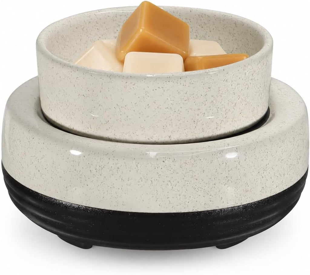Wax Melts Warmer, Ceramic Candle Melter Melting Wax 3-in-1 Oil Burner Electric Fits Yankee Large Jar, Scented Candle Holder for Home Decor Gifts for Mom Grandma Women Girls