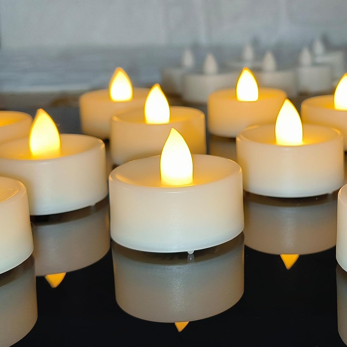 36 Pack Battery Operated Tea Lights Candles Flickering Flameless LED Lights, Long Lasting 200+ Hours Realistic Electric TeaLights Fake Plastic candles for Wedding, Centerpieces, Halloween, Christmas