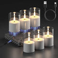 GenSwin Rechargeable LED Flameless Candles Battery Operated Remote Timer