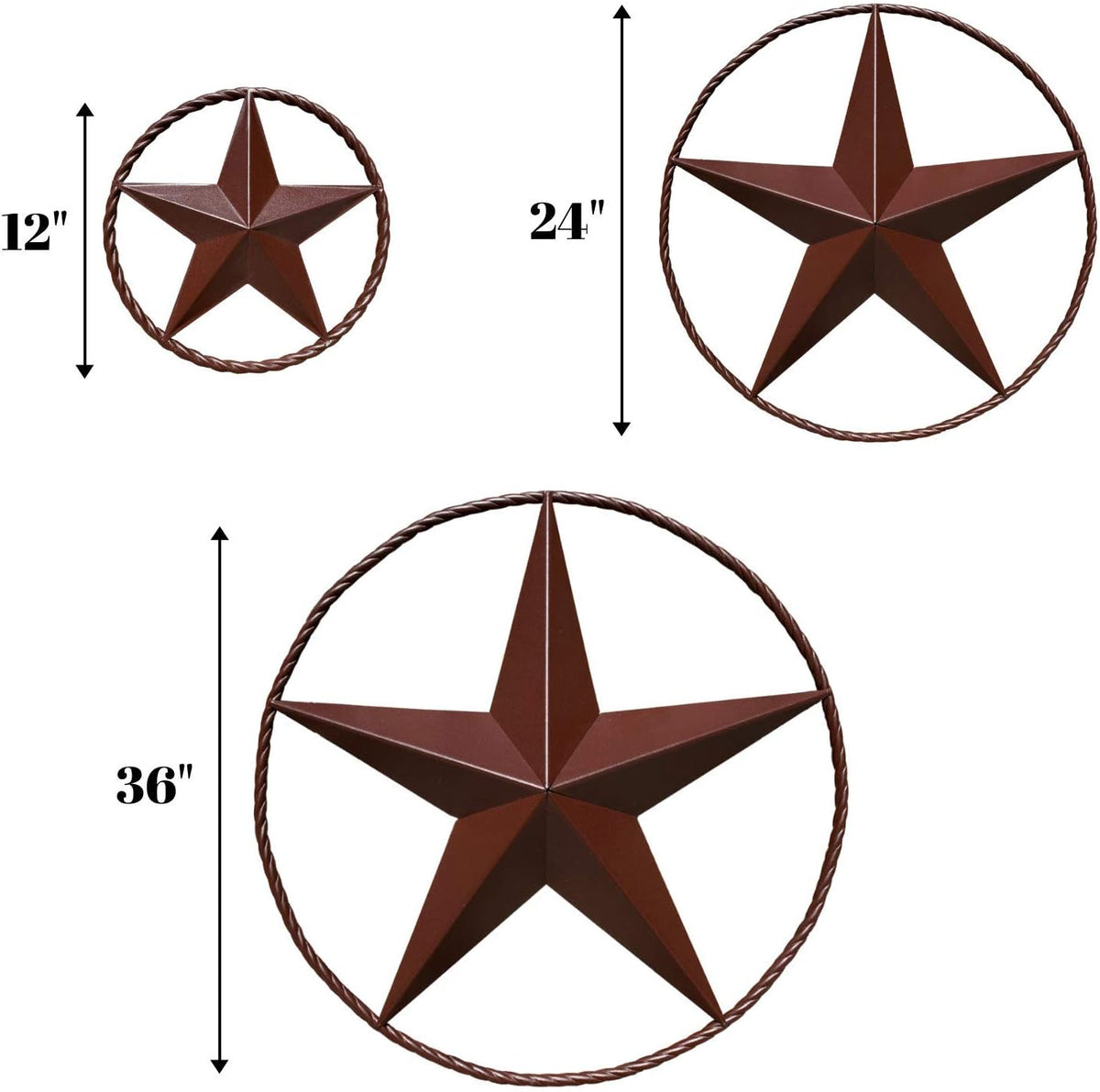 Barn Star - Metal Stars for Outside Texas Stars Art Rustic Vintage Western Country Home Farmhouse Wall Decor (24")