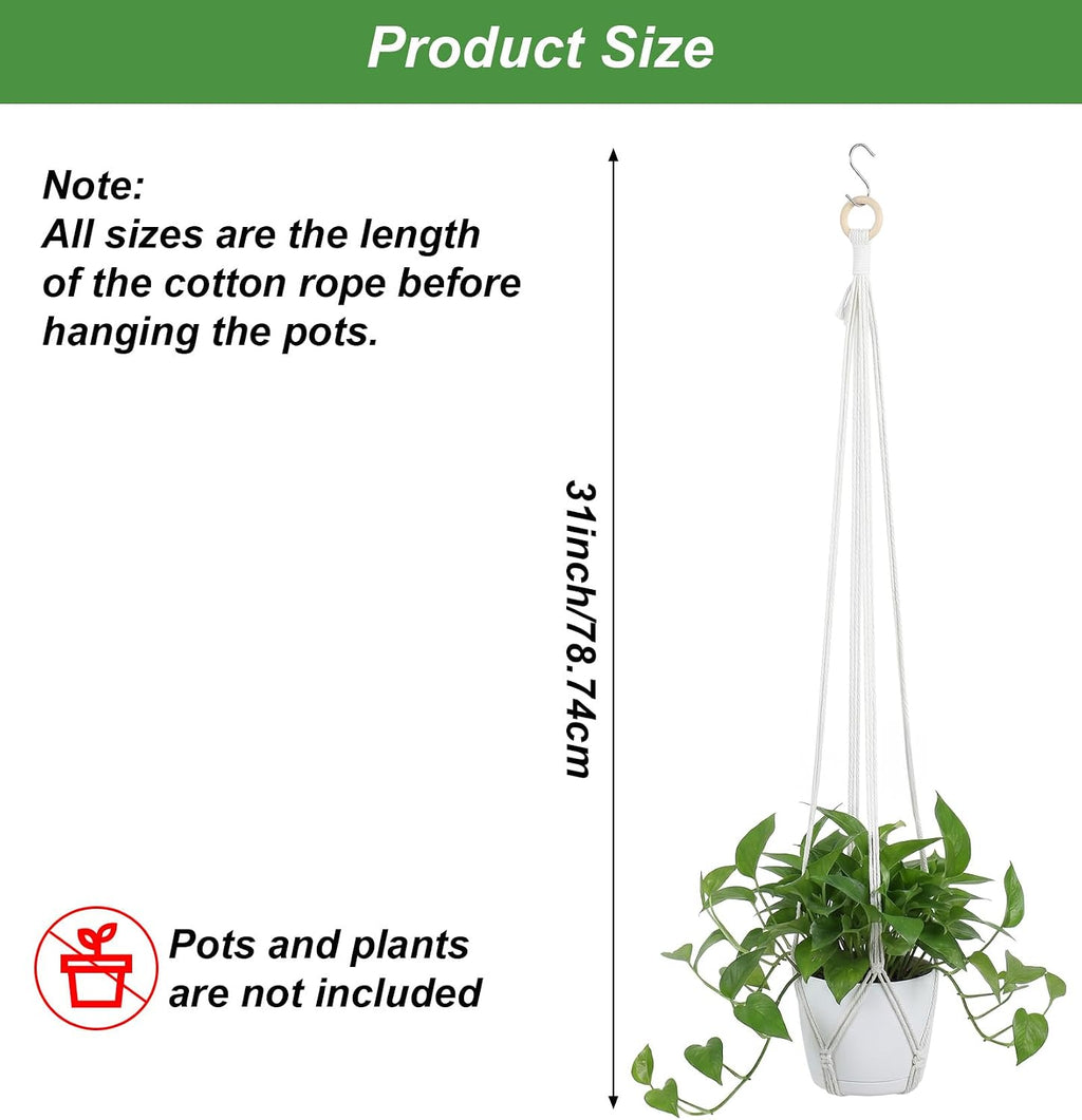 31 Inch Hanging Plant Holder, Decorative Small Macrame Plant Hangers Indoor