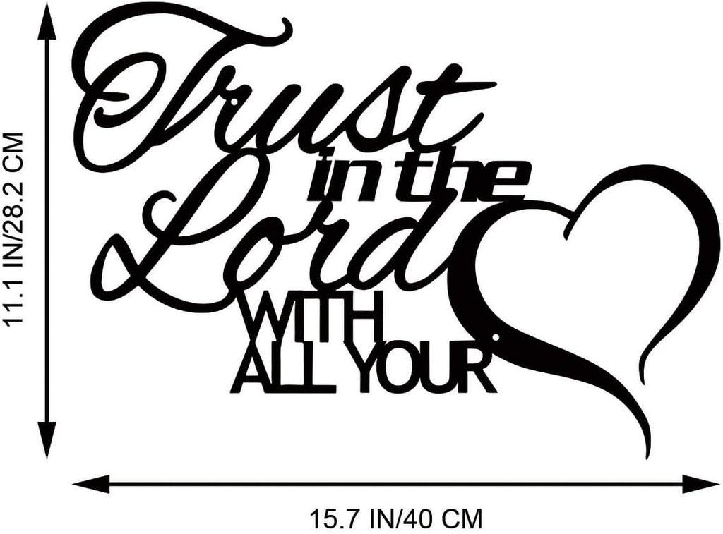 ESTART Trust in the Lord with all Your Heart Metal Wall Decor Sign