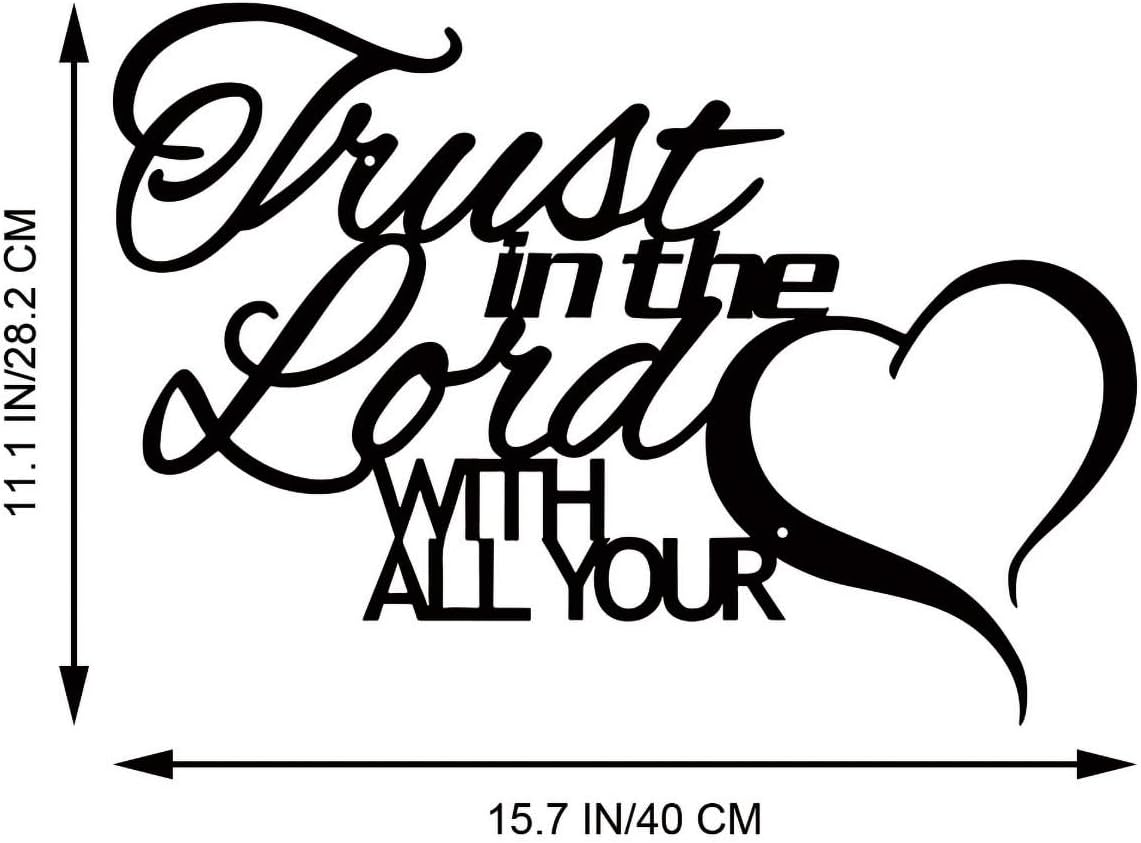 ESTART Trust in the Lord with all Your Heart Metal Wall Decor Sign