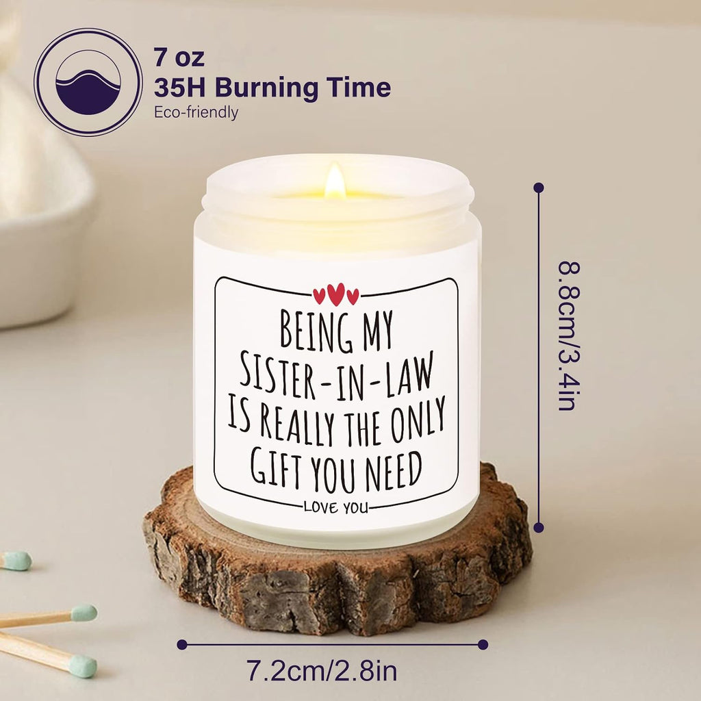 Afterprints Sister in Law Birthday Gifts, Funny Sister in Law Candle