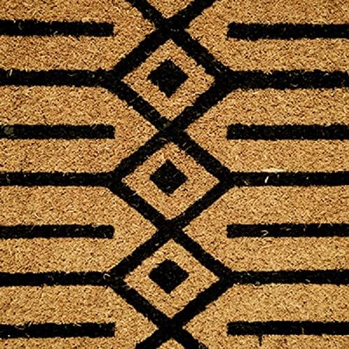 Ackland Coir Doormat | Clara Black Geometric | 18" x 30"