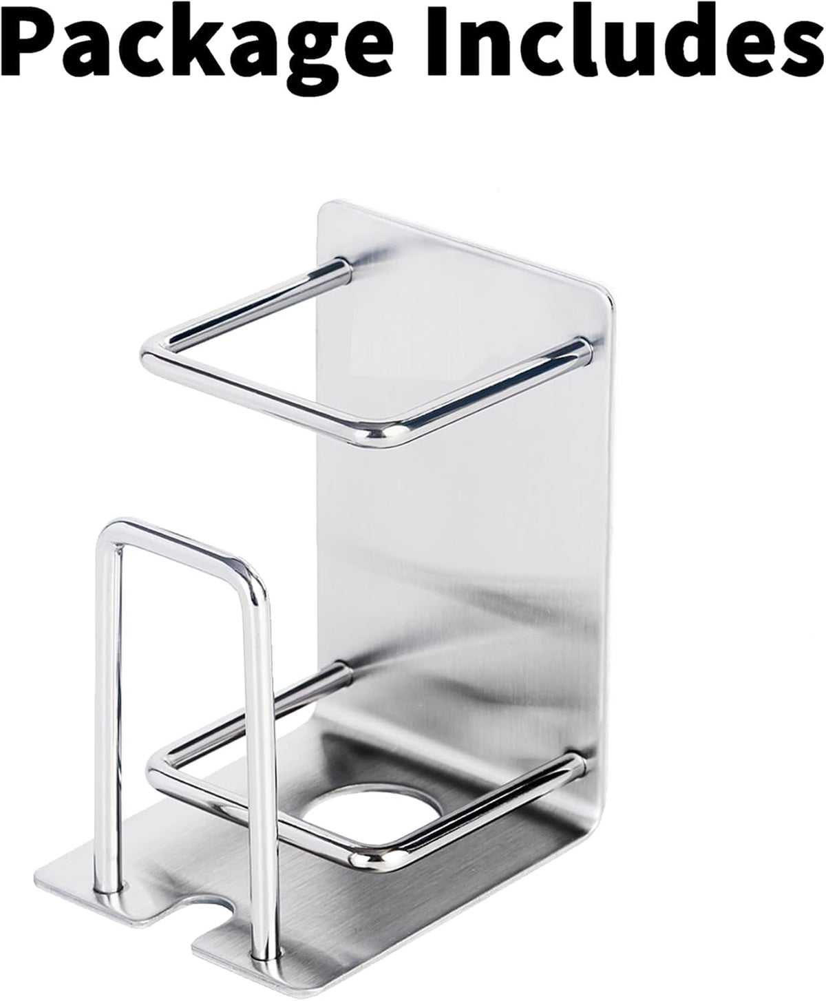 Toothbrush Holder Wall Mounted, Stainless Steel Bathroom Organizer for Electric Toothbrush, Toothpaste & Cup, No Drill Adhesive Shower Caddy (Silver,1 Pack)