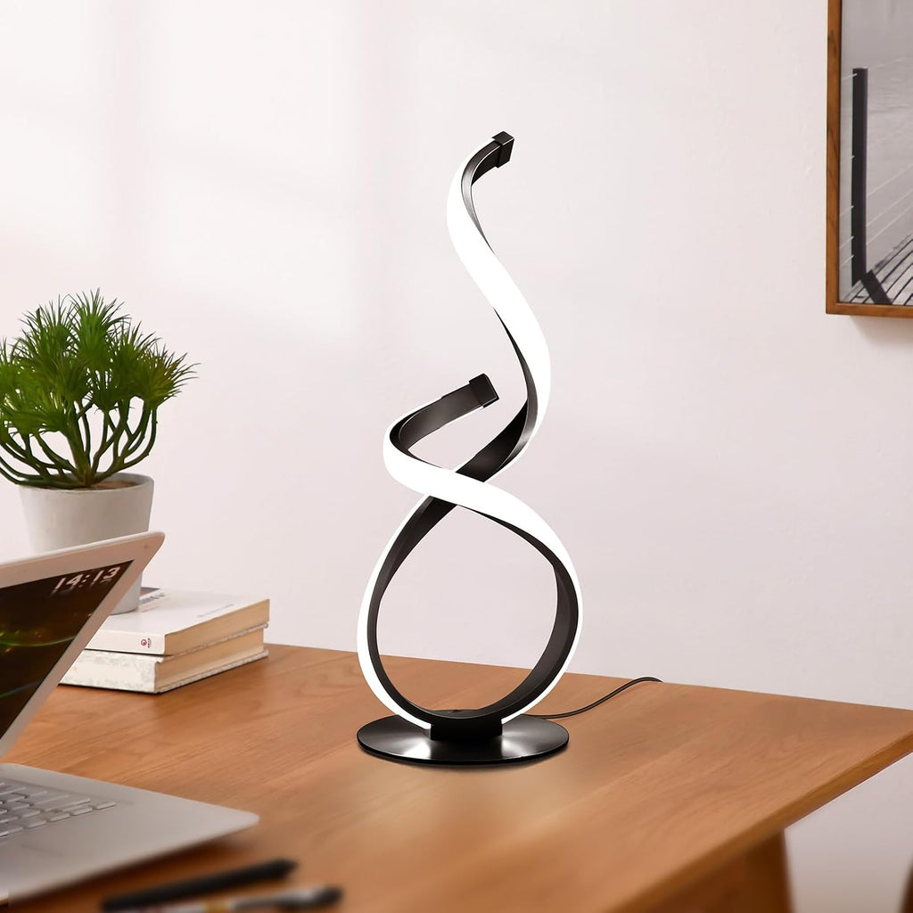 Modern Cool LED Table Lamp, Spiral Touch Control Desk Light