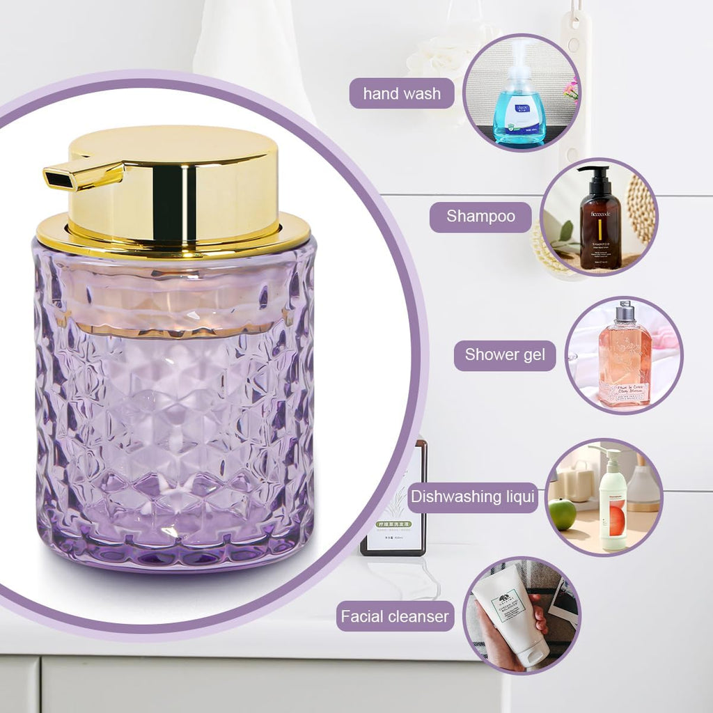 Foaming Soap Dispenser 10 Oz Purple Glass Hand Soap Dispenser