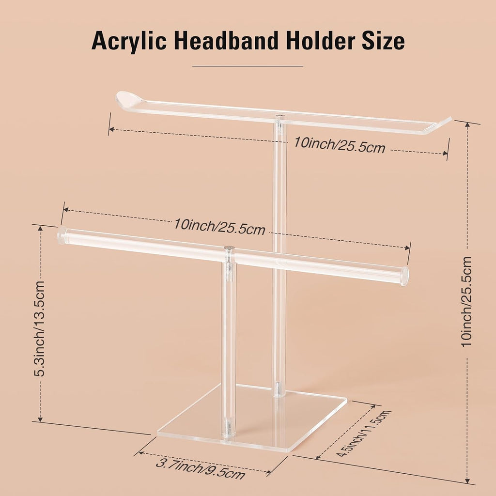 Headband Holder, Scrunchie Holder Acrylic, Clear Hair Ties Stand Organizer