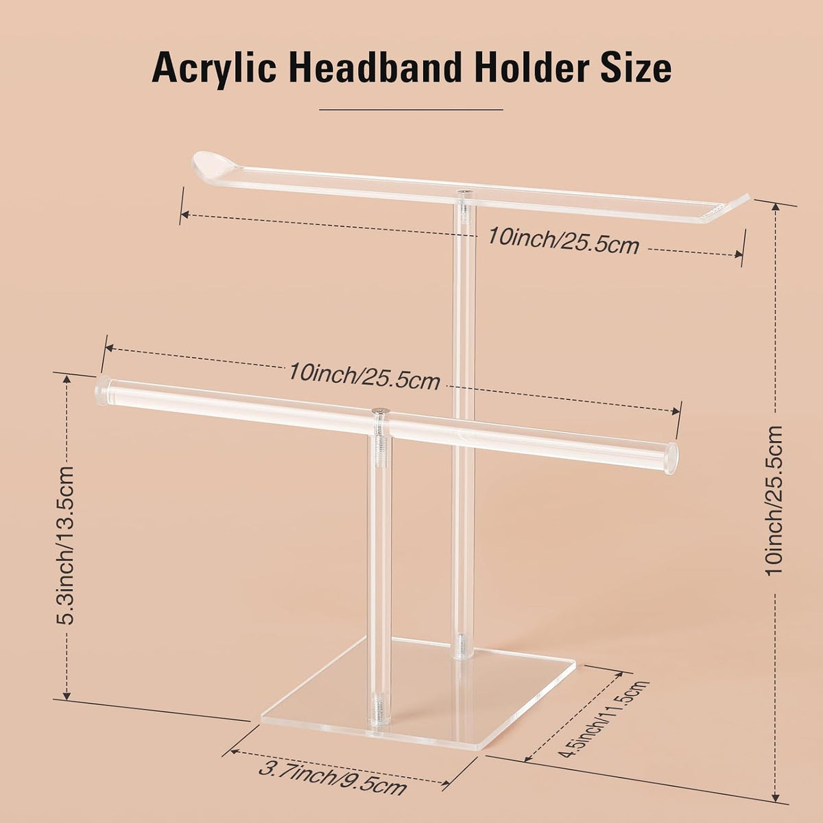 Headband Holder, Scrunchie Holder Acrylic, Clear Hair Ties Stand Organizer