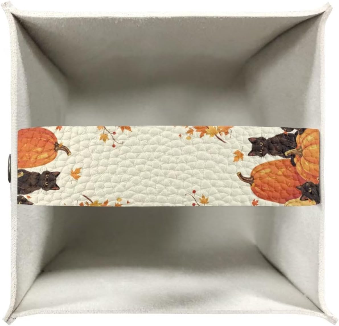 Pumpkin Black Cat Tissue Box Cover PU Leather Square Tissue Holder