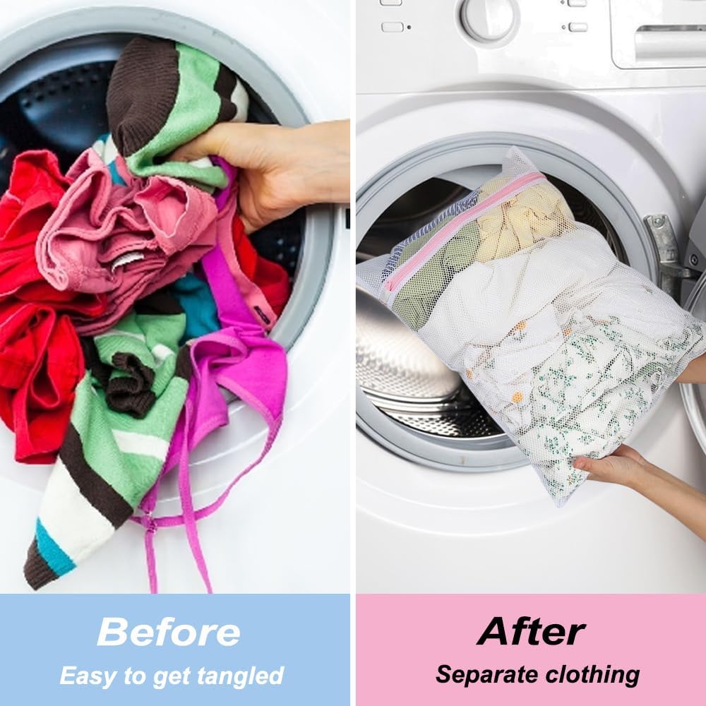 Vivifying Mesh Laundry Bags, 4 Pack, 3 Sizes, Polyester Wash Bags